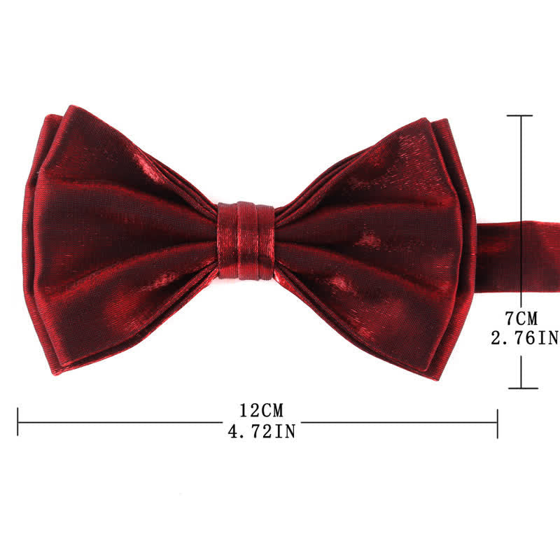 Men's Casual Candy Solid Color Double Layer Bow Tie