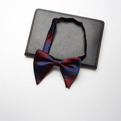 Men's College Striped Oversized Pointed Bow Tie
