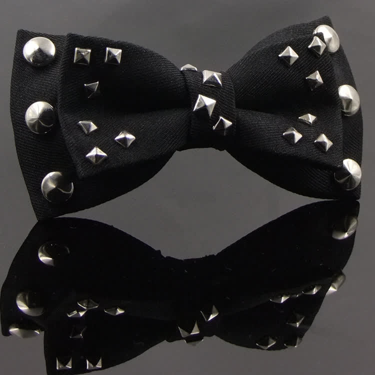 Men's Punk Style Rivet Chain Tassels Bow Tie