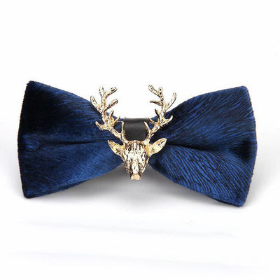 Men's Reindeer Head Velvet Bow Tie