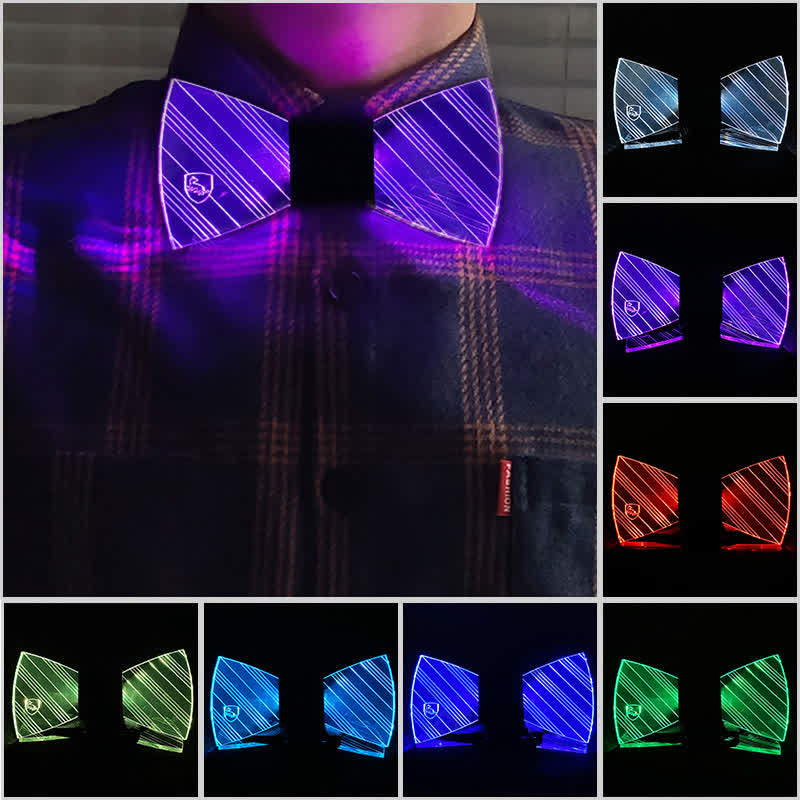 7 Colors Festival Luminous Preppy Acrylic Bow Tie