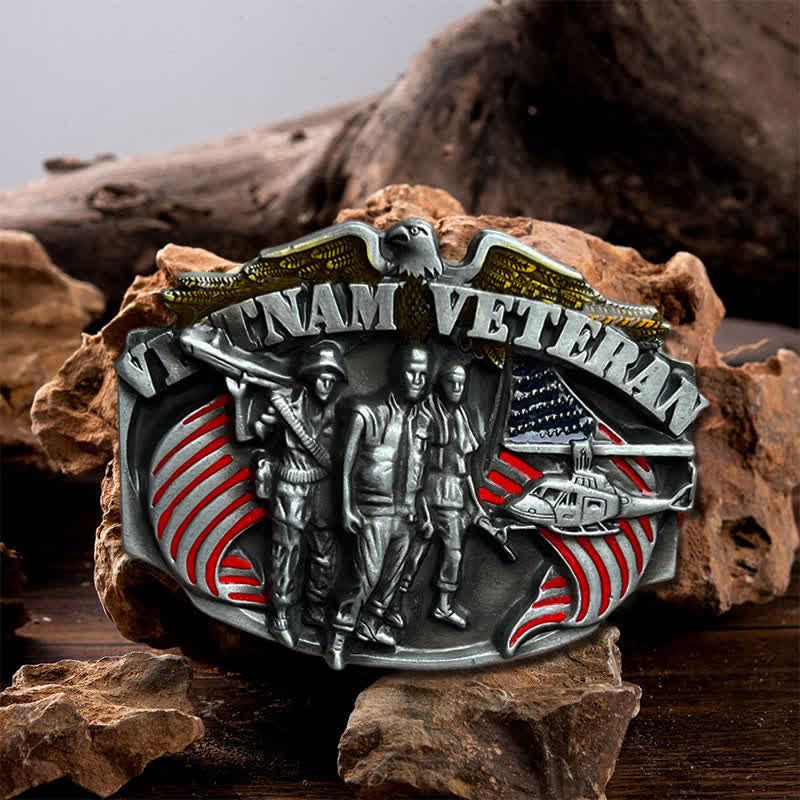 Men's DIY Vietnam Veteran Buckle Leather Belt