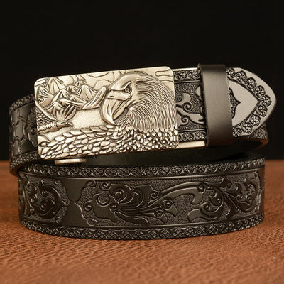Men's Landscape Animal Eagle Leather Belt