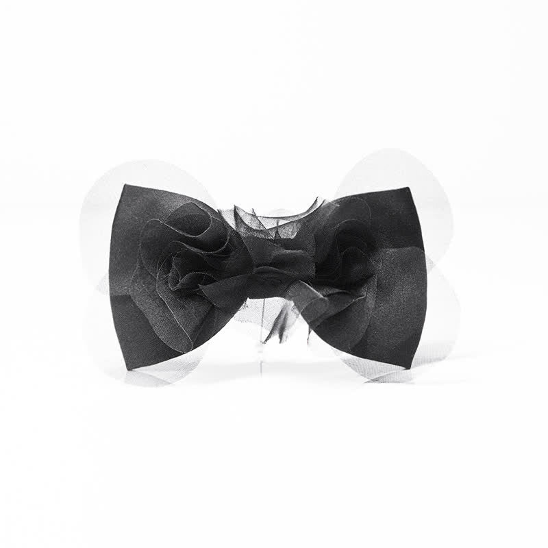 Men's Noble Classic Black Organza Bow Tie