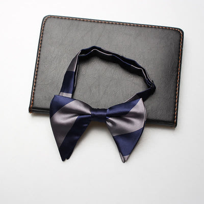 Men's College Striped Oversized Pointed Bow Tie