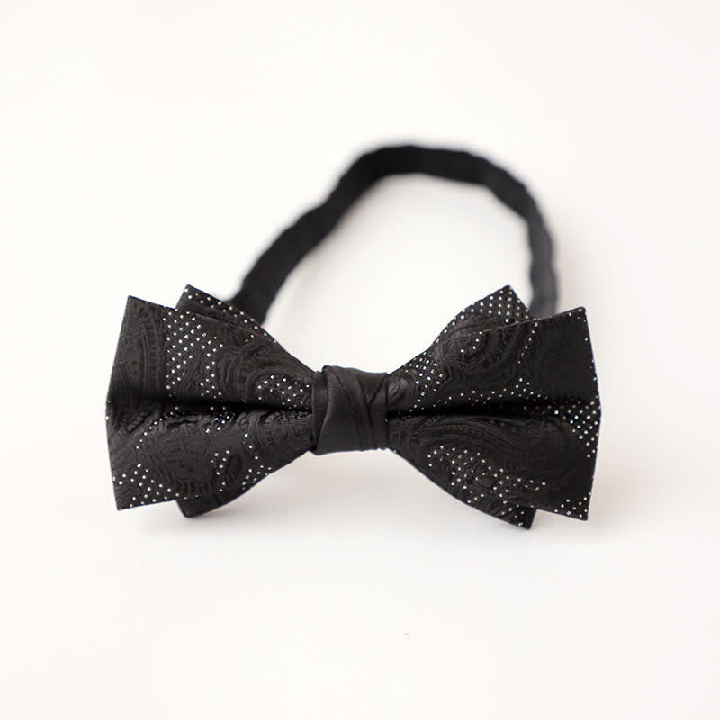 Men's Noble Black Micro Pattern Bow Tie