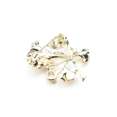 Women's Elegance Yellow Ginkgo Leaf Brooch