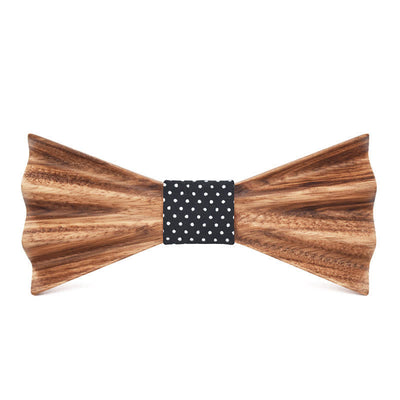 Men's Brown Stereo 3D Folded Wooden Bow Tie