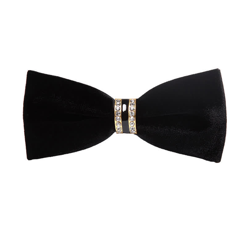 Men's Luxury Crystal Velvet Plain Bow Tie