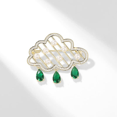 Women's Raining Cloud Pearl Brooch