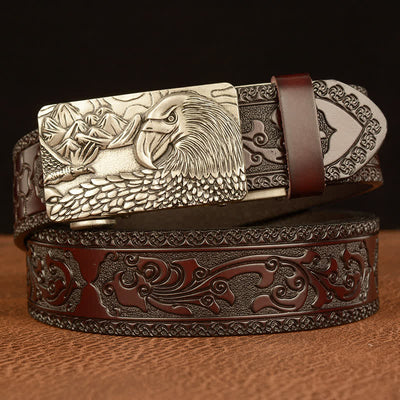 Men's Landscape Animal Eagle Leather Belt