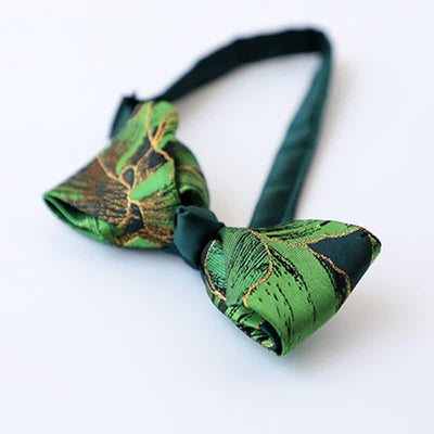 Men's Green Series Gold Tone Koi Bow Tie