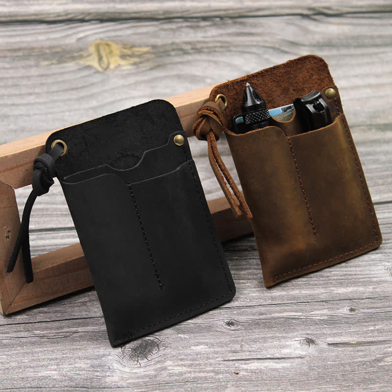 Outdoor Carry Handy Portable EDC Leather Belt Bag