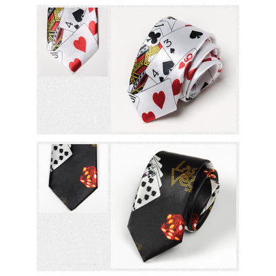 Men's Poker Playing Cards Themed Necktie