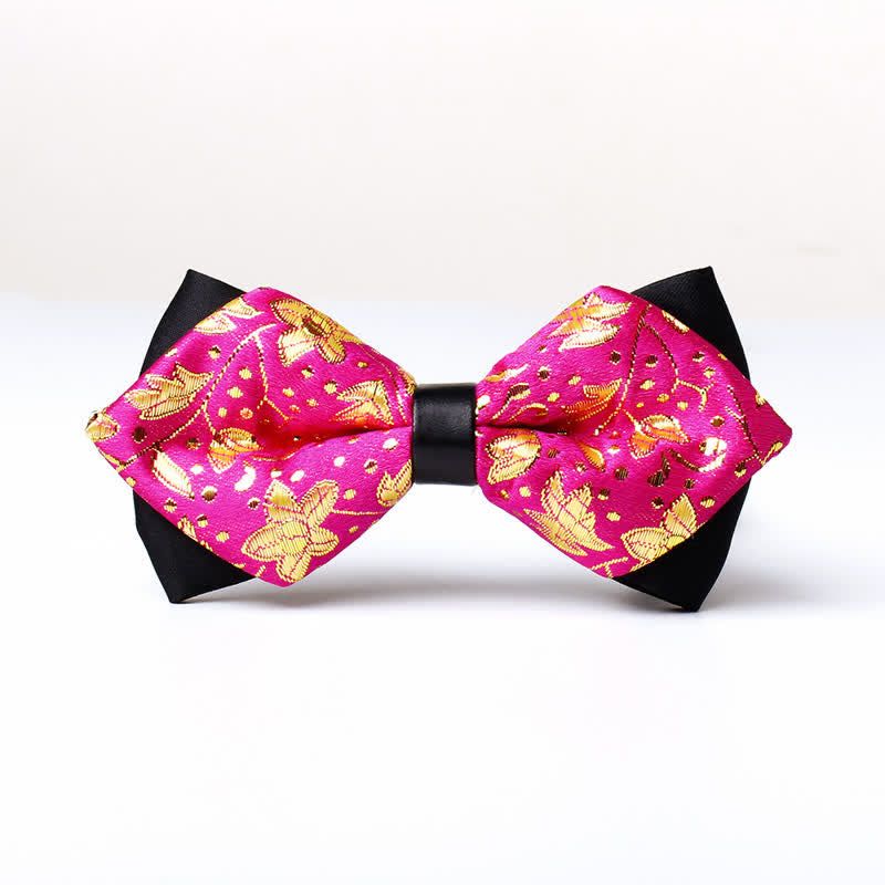 Men's Gold Hue Paisley Pointed Bow Tie