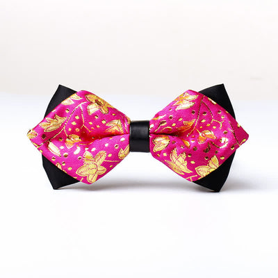 Men's Gold Hue Paisley Pointed Bow Tie