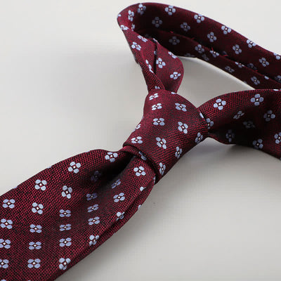 Men's Tiny Geometric Flowers Textured Necktie