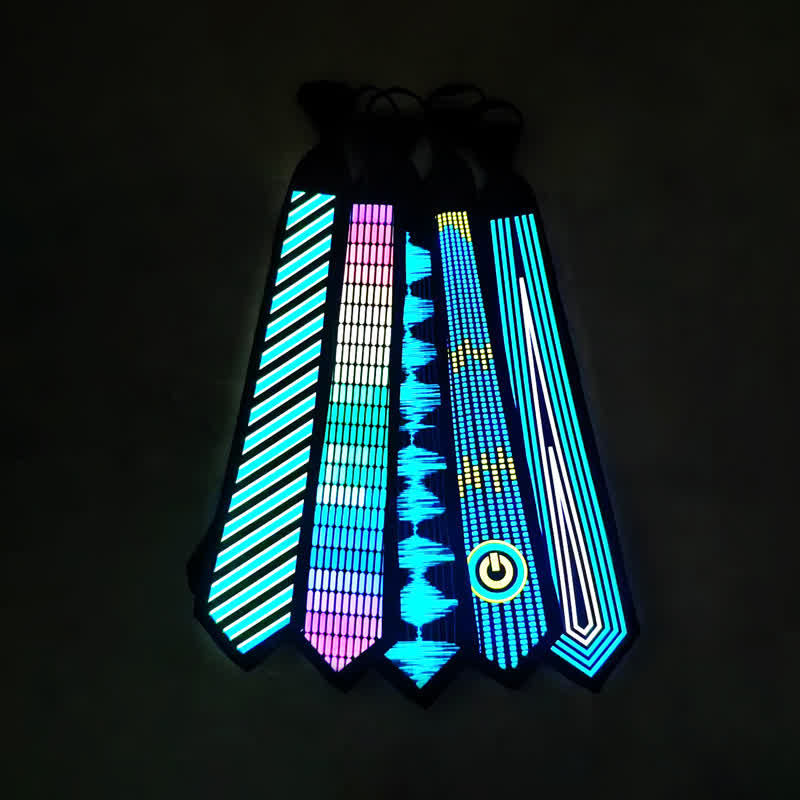 Party Voice Control Light Up Glow In Dark LED Necktie