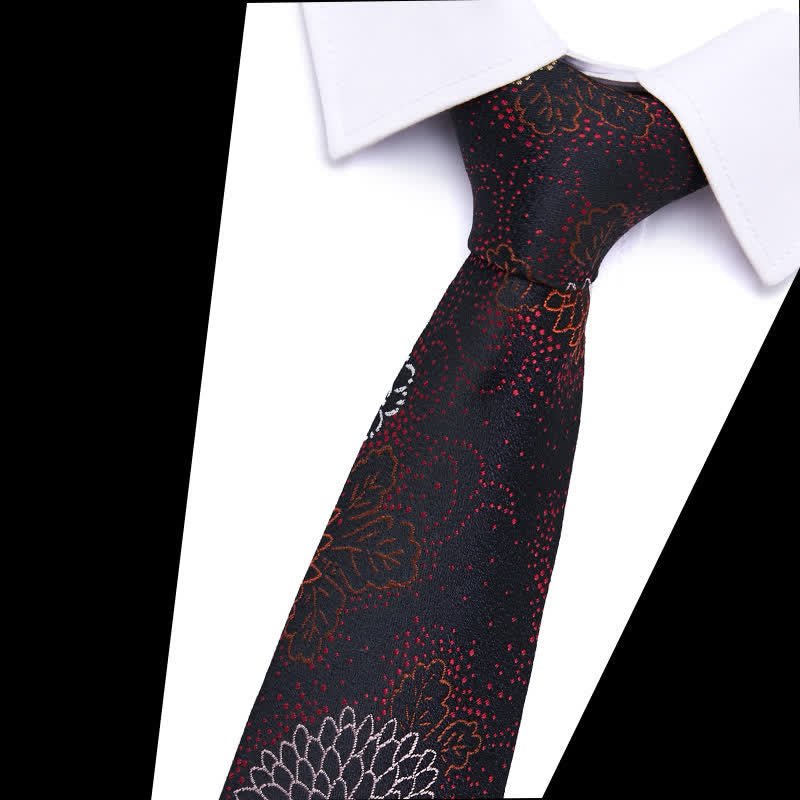 Men's Botanical Leaves Floral Necktie