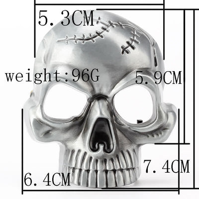 Men's Gothic Skull Face Head Leather Belt