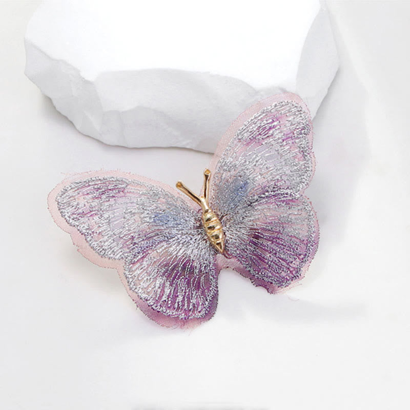 Women's Dreamy Embroidery Butterfly Brooch