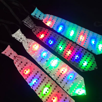 Mixcolor Flashing Luminous Sequin LED Necktie