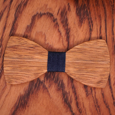 Men's Vintage Begonia Wooden Bow Tie