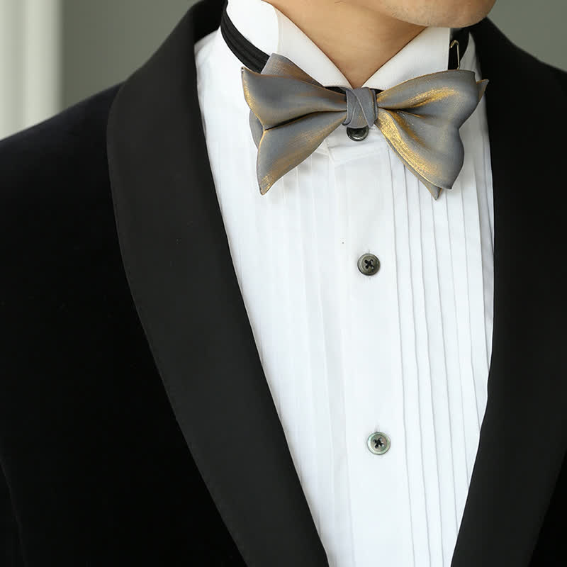Men's Shining Fish Tail Shape Wedding Suit Bow Tie
