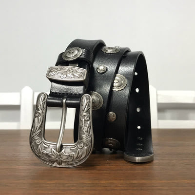 Personality Decorative Round Rivet Studded Leather Belt