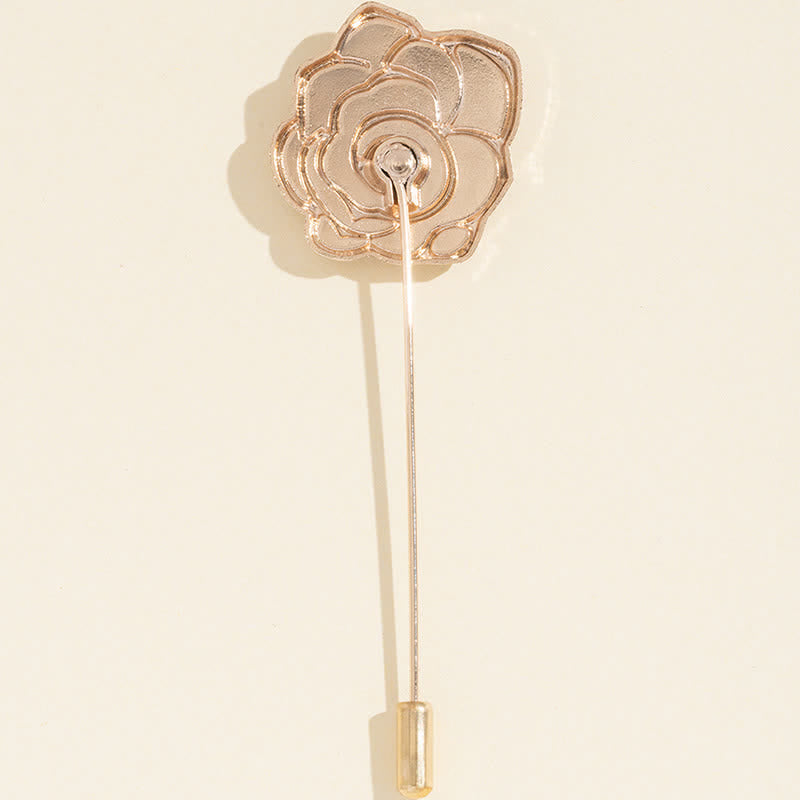 Women's Black Rose Blossom Brooch