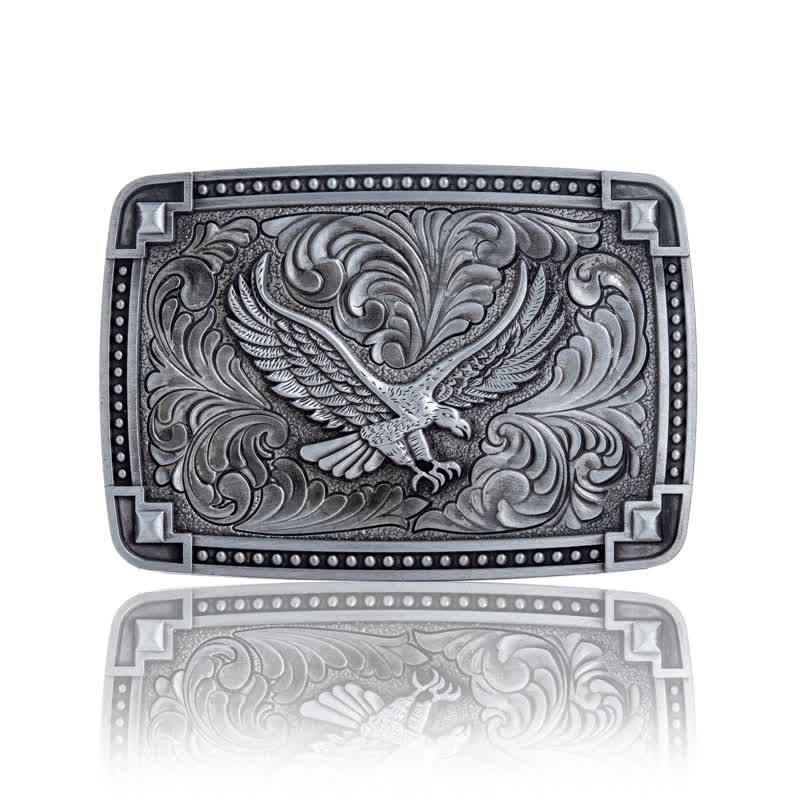 Men's DIY Soaring Eagle In Dreamy Sky Buckle Leather Belt