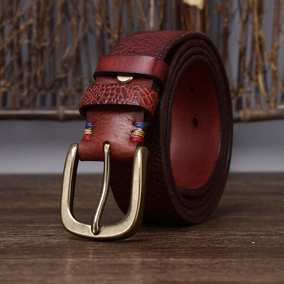 Men's Serpentine Snakeskin Grain Leather Belt