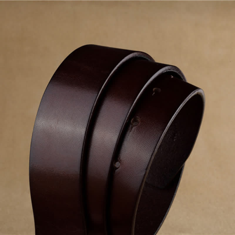 Men's Unique Design 3D Round Buckle Leather Belt