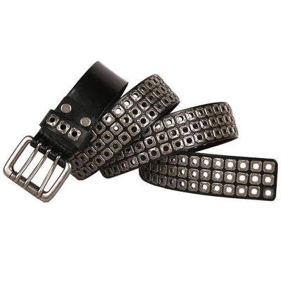Punk Rock Heavy Metal Square Rivet Leather Belt