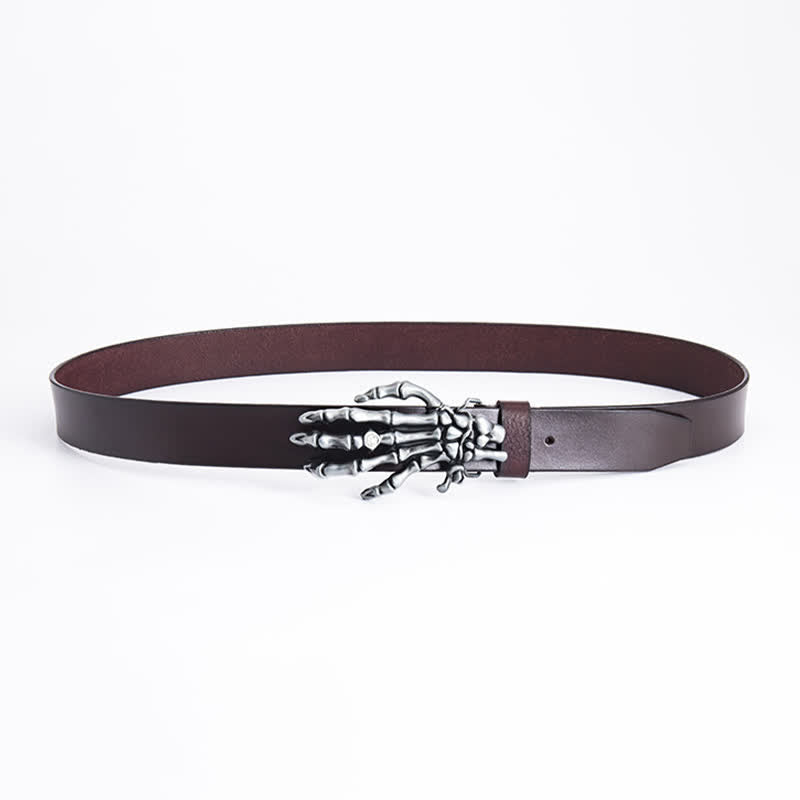 Men's Rock Punk Skeleton Hand Leather Belt