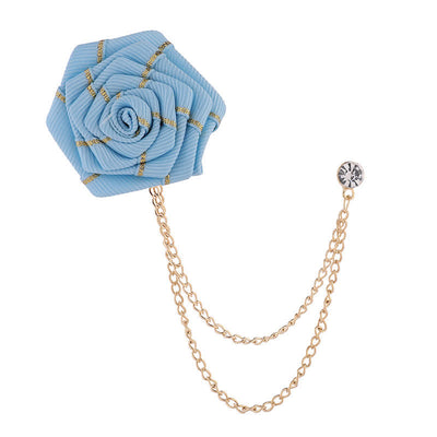 Men's Charming Floral Rose Chain Brooch