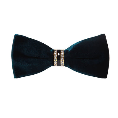 Men's Luxury Crystal Velvet Plain Bow Tie