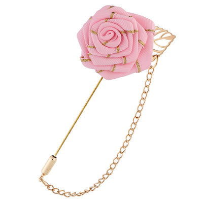 Men's Floral Camellia Chain Brooch