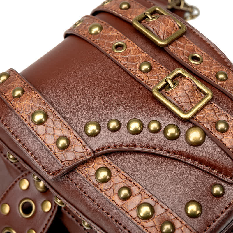 Brown Rock Motorcycle Chain Shoulder Waist Leg Bag