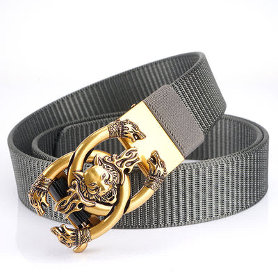 Men's Fierce Wolves In Flame Nylon Belt