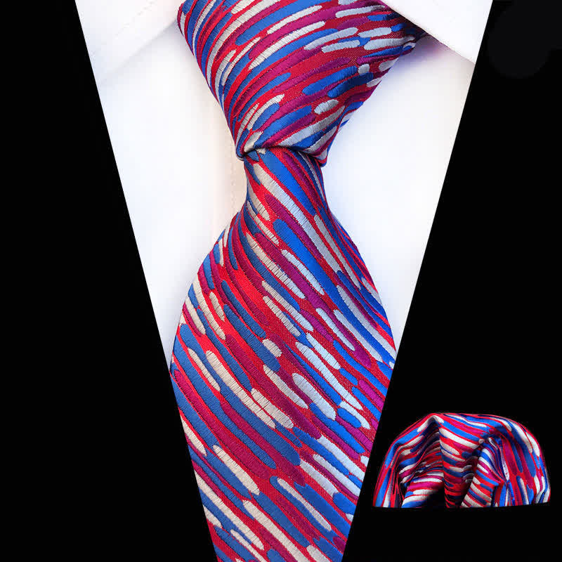 2Pcs Men's Whirlwind Striped Necktie Set