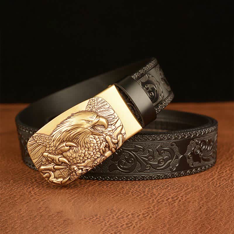 Men's Eagle Buckle Genuine Leather Embossing Belt