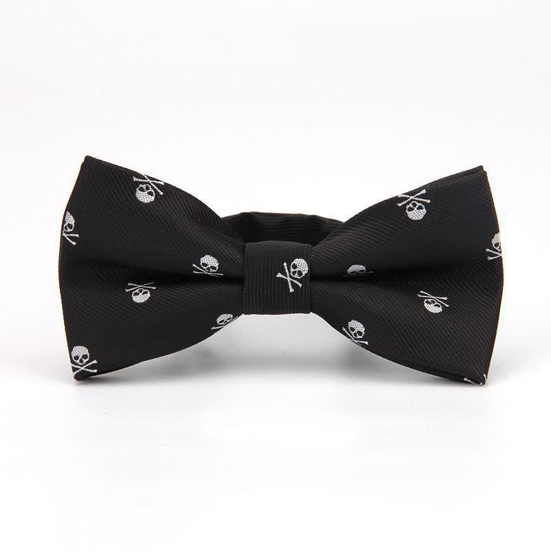 Men's Halloween Skeleton Cross Bones Bow Tie