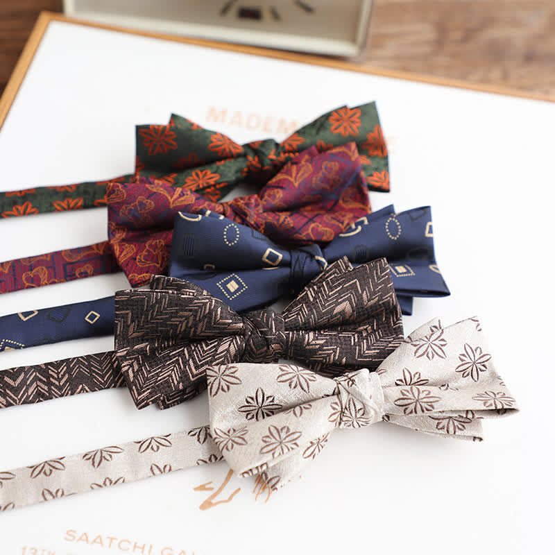 Men's Vintage Floral Pattern Wedding Suit Bow Tie