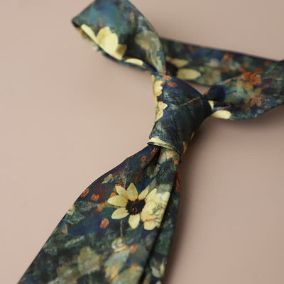 Men's Retro Elegant Neckwear Floral Pattern Necktie