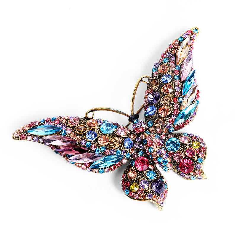 Women's Vintage Butterfly Crystal Brooch