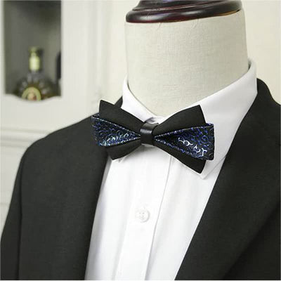 Men's Flame PU Leather Bow Tie
