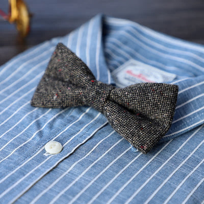 Men's Simple Tweed Wool Blend Bow Tie