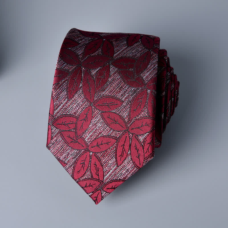 Crimson Men's Vintage Little Leaves Necktie
