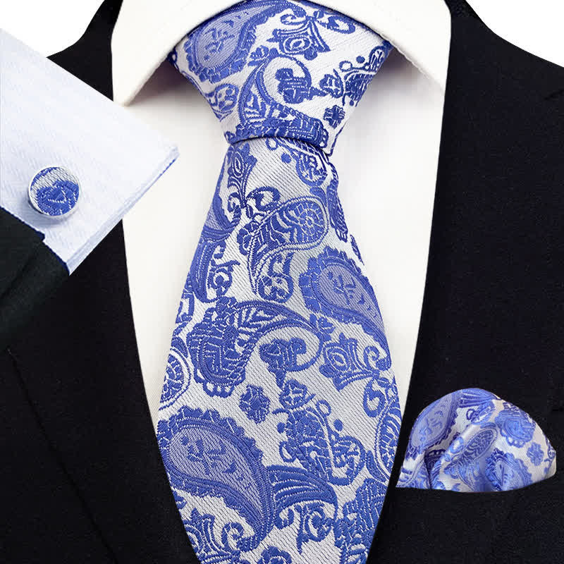 3Pcs Men's Exotic Paisley Necktie Set